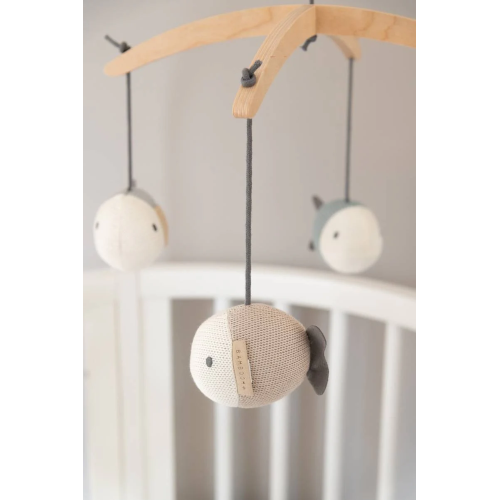 Giostrina in legno con Giochini a maglia di bambù - Capriccio Baby