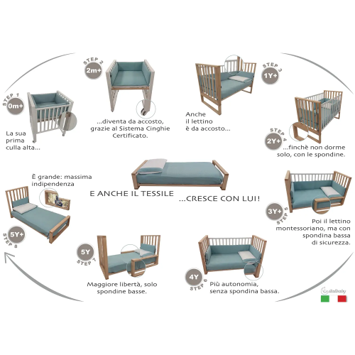 Lettino Evolutivo e Trasformabile Infinito - Capriccio Baby