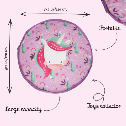 Alternative view of Sacco tappeto portagiochi - Unicorno Sparkly