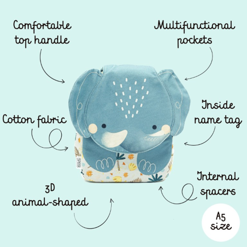 Zaino mini A5 - Elefante Chewy - Capriccio Baby