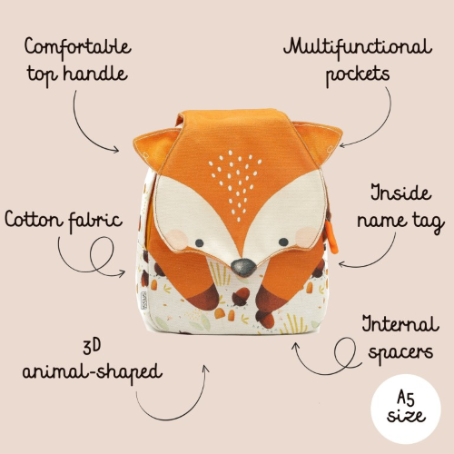Zaino mini A5 - Volpe Crunchy - Capriccio Baby